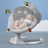 Babywippe, elektrische Babyschaukel mit Musik, nutzbar ab Geburt bis ca. 9 Monate, 0-18 kg Belastbarkeit, 5 Geschwindigkeitsregler und 3 Zeiteinstellungen