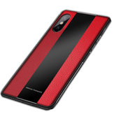 Bakeey Luxury Shockproof Soft Silicone PU Leather Tempered Glass Protective Case For Xiaomi Mi8 Pro / Xiaomi Mi8 Explorer Edition