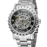 Relógio automático masculino de luxo com alça de aço inoxidável à prova d'água Mecânico