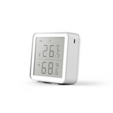 Sensor de Umidade e Temperatura Inteligente sem Fio Tuya com Tela LCD para Casa Inteligente, Alarme, Funciona com Alexa Google Home