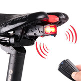 ANTUSI 3 em 1 Luz traseira sem fio para bicicleta Controle remoto Alarme de bloqueio Luz de bicicleta de montanha