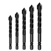 5PCS Tile Drill Bit Four-Edged Impact Overlord Drill Hexagonal Handle Concrete Triangle Drill Electric Glass Punching Special