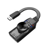 PLEXTONE GS3 7.1 Kanal-Soundkartenadapter Externer USB-Audio-3,5-mm-Headset-Mikrofon für PUBG, League of Legends, PC, Notebook und Desktop Windows