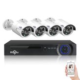 Hiseeu 4CH 4MP POE Überwachungskamera-System Satz H.265 IP-Kamera im Freien wasserdichtes Zuhause CCTV-Videoüberwachung NVR Set