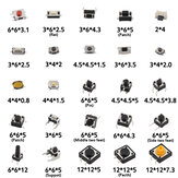 125pcs/Lote Interruptor tátil / Microinterruptor / Botões de pressão 25 tipos Kit sortido 2*4/3*6/4*4/6*6 para Ferramenta DIY Pacote