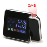 Dijital LCD Zaman Projektörü Uyku Modlu Alarm Saati Sıcaklık Hava Nem LED