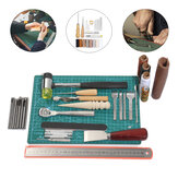 Set di 42 pezzi / 29 pezzi di strumenti per la lavorazione della pelle, cucitura a mano, perforazione, intaglio e aghi da cucito.
