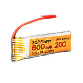 Batería de Lipo ZOP Power 3.7V 600mAh 20C con enchufe JST