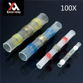 Excellway® HS03 100Pcs Empalmes Termocontraíbles de Soldadura de Manga de Cable Conectores de Empalme de Extremo de Cable de 26-10AWG