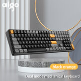 Clavier de jeu mécanique Aigo A108 avec 110 touches interchangeables à chaud, connexion sans fil 2.4G Type-C filaire, commutateur jaune, clavier rechargeable pour les joueurs