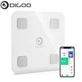DIGOO DG-CF516 Okos Testzsírmérleg Rejtett LED kijelző Bluetooth 4.0 BMI Szívritmus Intelligens Analízis Mérleg APP vezérlés Monitoros támogatás IOS & Android