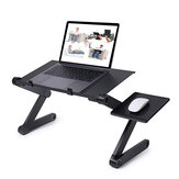 Verstellbarer Laptop-Tisch, tragbarer faltbarer Ständer, Betttablett mit Kühlventilator und Mauspad für Laptops bis zu 17 Zoll