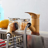 Mutfak çekme serin boyalı bitiş esnek sıcak ve soğuk karıştırıcı musluklar güverte montajı döner