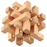 Jouets d'assemblage de puzzle en cube 3D Kong Ming Lock pour enfants Défi du cerveau IQ Jouet en bois