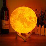 20 cm 3D varázslatos kéttónusú holdas asztali lámpa, USB töltéssel, Luna LED éjjeli fény érintőérzékelővel, ajándék