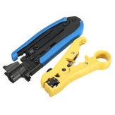 2Pcs Coax Coaxial Cable Crimper & Stripper Multi-Function Hand Operated Tools