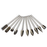 Drillpro 10pcs 6mm Tungsten Steel Grinding Burrs Rotary File