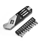 Mini Multifunktions verstellbarer Schraubenschlüssel tragbarer Schraubendreher 13 Bits Edelstahl Outdoor Home DIY Handwerkzeuge