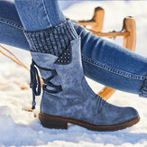 أحذية الثلوج للنساء Plus مقاس مريح للخياطة في منتصف العجل