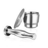 Stainless Steel Coffee Refillable Capsule Cup+Tamper+Spoon+Brush Coffee Tools Set for Nespresso Machine