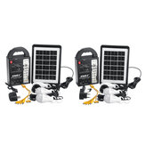 3W 6V Solar Panel Storage Generator LED Light USB Charger System Emergency Lamp