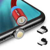 USLION 360 degrés rotation ronde magnétique LED TPE charge rapide 3A 1M Type-C Câble de données Micro USB pour Samsung S10 + Note8 HUAWEI P30Pro