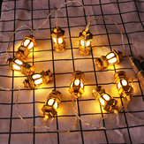 1.65M مصباح زيت الذهب البطارية مدعوم 10LED الجنية سلسلة ضوء لعطلة عيد الميلاد الديكورات المنزلية داخلي