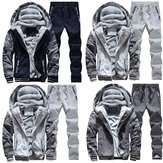Men's Thicken Hoodie Winter Jacket Warm Camo Sweatshirt