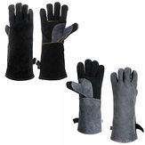 2 βαριά γάντια κατασκευασμένα από ανθεκτικό στη θερμότητα δέρμα PU κατάλληλα για συγκόλληση ξύλου, εργασίες σε καταστήματα ψησταριών.