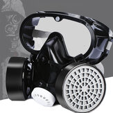 PVC Dual Cartridge Gas Mask Full Face Respirator  Chemical Dust Proof Working Filter