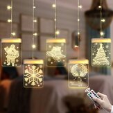 USB Romantikus 3D Függő Karácsonyi LED Függöny Fény DC5V 8 Mód Távirányítóval a Otthoni Díszítéshez Karácsonyi Dekorációk Karácsonyi Fények Tisztítása