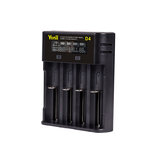 Carregador de bateria inteligente de 4 slots D4 para carregamento inteligente para baterias Ni-MH A AA AAA Li-ion 18650 26650 20700 21700 SC C F6