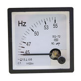 Medidor de frequência de painel analógico de tipo ponteiro AC de 45-55Hz 220V Indicador de Hertz para monitoramento do sistema Testador de frequência