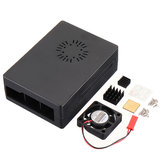 Černá skříňka na pouzdro ABS s mini chladicím ventilátorem a sadou chladiče pro Raspberry Pi 3B