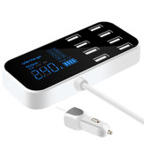 5 V 8A 40 W Akıllı USB Araba Ekran USB Şarj Adaptörü 8 Limanlar LED Dijital Ekran Şarj Istasyonu