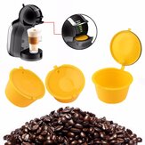 Set di 3 capsule di caffè riutilizzabili e colorate con cucchiaio e spazzola per la macchina del caffè Nescafe Dolce Gusto