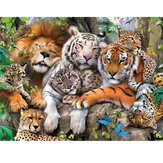 Animal Lion Tiger Cheetah DIY 5D Diamond Paintings Tool Embroidery Cross Stitch Decor