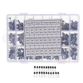 Aemedy® 840pcs 24Values TO-92 Kit d'assortiment de transistors BC327 BC337 BC547 transistor 2N2222 3904 3906 C945 PNP / NPN Transistors Pack