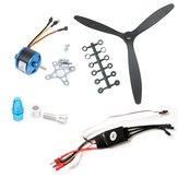 2212 1400KV KV1400 Brushless Motor+30A ESC+8060 3 Leaf Propeller Power System Combo Support 2S-3S LiPo for RC Airplane Fixed Wing Aircraft