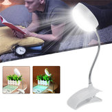 Luz de leitura flexível com clipe para cama ou mesa de escritório, lâmpada de mesa, lâmpada de livros
