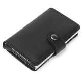RFID Portable Anti-ontgassend Visitekaarthouder Eenvoudige portemonnee Lederen naamkaartje Case ID Creditcard opbergdoos
