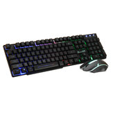 D280 104-Tasten-Gaming-Tastatur mit RGB-Hintergrundbeleuchtung Verkabelte Tastatur und Gaming-Maus mit 1600 DPI
