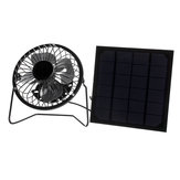 Переносная панель мощностью 5 Вт Солнечная + 4-дюймовый охлаждающий вентилятор Набор с USB-портом для дома На открытом воздухе