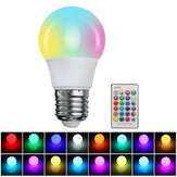 Ampoule LED E27 3W 5W 10W 15W RVBW dimmable 16 couleurs avec télécommande 24 touches pour lampe d'intérieur 85-265V