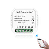 MoesHouse DIY WiFi Smart 2 Way 2 Gang Light LED Dimmer Module Smart Switch Smart Life/Tuya APP Remote Control Work with Alexa Google Home