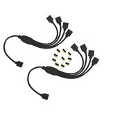 2PCS 1 to 4 Female Splitter Extension Cable with 10PCS 4 Pin Connector for 3528 5050 RGB LED Strip Light