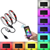 Bande LED RGB USB SMD 5050 étanche de 1M, 2M, 3M, 4M, 5M avec commande bluetooth pour rétro-éclairage TV et ordinateur