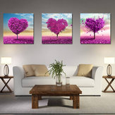 Miico Hand Painted Three Combination Decorative Paintings White Flower Wall Art For Home Decoration 