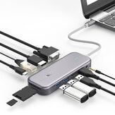 BlitzWolf® BW-Th8 11-в-1 USB-C концентратор данных с 100 Вт Type-C PD Питание 2 USB3.0 и 2 USB2.0 4K при 30 Гц и 1080P при 60 Гц Стабильный интернет-слот для карт памяти SD 