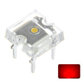 100 db Flat Top LED Dioda Piros Átlátszó 20mA Sugárzó Lámpa Ultra Bright Through Hole Bulb DC2V